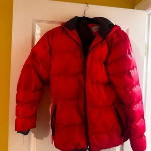 Boys red coat size L 12 to 14. Good condition.